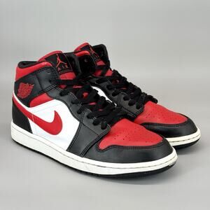 Nike Mens Air Jordan 1 Mid 554724-079 Gym Red Basketball Shoes Sneakers Size 9